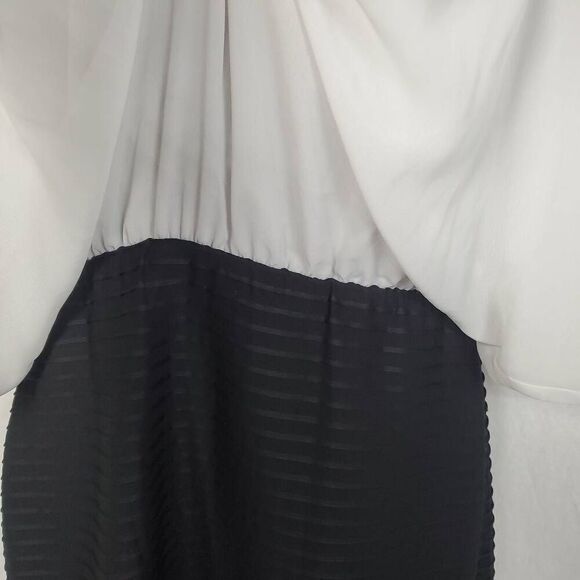 London Times 10 Black/White Fitted Dress - Picture 10 of 15